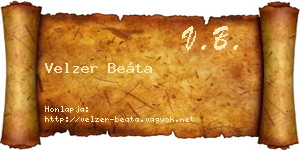 Velzer Beáta névjegykártya